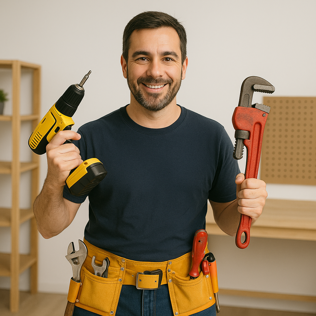 Trabalhador fazendo reparos em casa